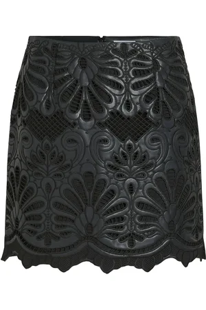 VILA Vipaz Hw Coated Skirt Skirts Short Skirts Black