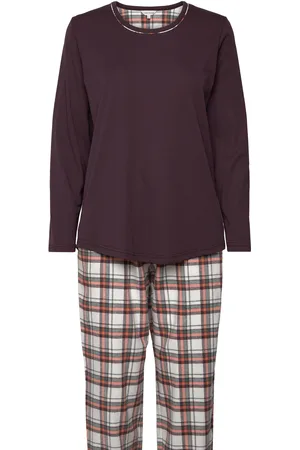 Lady Avenue Cotton Flannel Pyjamas Pyjama Burgundy