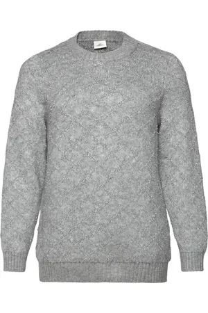 ONLY Caralba L/S Glitter O-Neck Knt Tops Knitwear Jumpers Grey