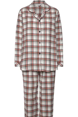 Lady Avenue Cotton Flannel Pyjamas Pyjama Brown