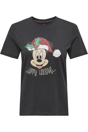 ONLY Onlmickey Life Reg S/S Top Box Xmas Jrs Tops T-shirts & Tops Short-sleeved Black