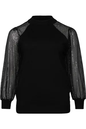 ONLY Carnaja Ls Sequins High Neck Knt Tops Knitwear Jumpers Black