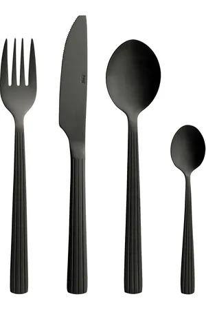 aida Raw Cutlery -48 Pcs. Set Giftbox Home Tableware Cutlery Cutlery Set Black