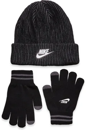 Nike Plush Gifting Peak Beanie Set Sport Headwear Hats Beanie Black