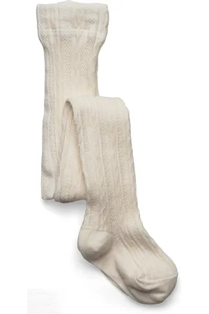 Geggamoja Cable Knitted Stockings Offwhite Sukkahousut Cream