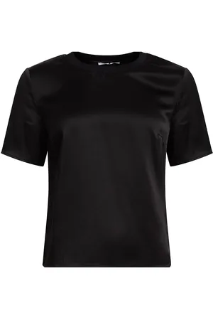 Ivo Nikkolo Acetate-Blend Blouse, Pibi Tops Blouses Short-sleeved Black