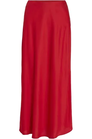 VILA Viellette Hw Long Skirt - Noos Pitkä Hame Red