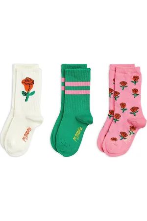 Mini Rodini Roses 3-Pack Socks Socks & Tights Socks Pink