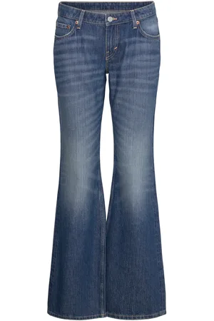 Weekday Nova Low Rise Slim Bootcut Leg Jeans Bottoms Jeans Boot Cut Blue