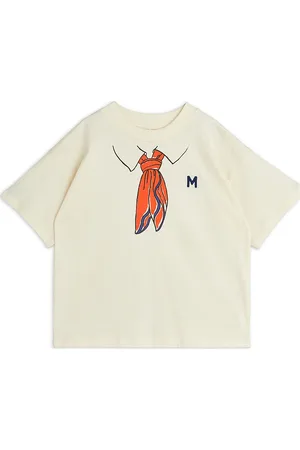 Mini Rodini Scarf Sp Ss Tee Tops T-shirts Short-sleeved Cream