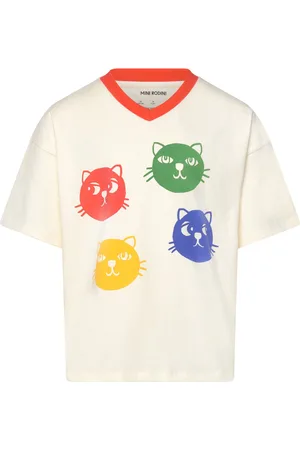 Mini Rodini Cool Cats Sp Ss Tee Tops T-shirts Short-sleeved White