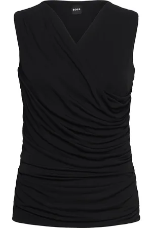 HUGO BOSS Eluvi Tops Blouses Sleeveless Black