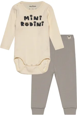 Mini Rodini Cats Baby Kit Sets Sets With Body Beige