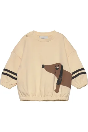 Mini Rodini Dog Sp Stripes Sweatshirt Tops Sweat-shirts & Hoodies Sweat-shirts Cream