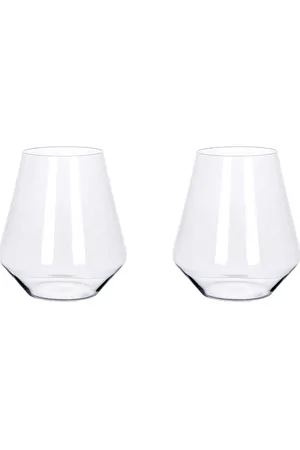 aida Ultima Mouthblown Crystal Glass Water 530 Ml. 2 Pcs. Giftbox Home Tableware Glass Drinking Glass Nude