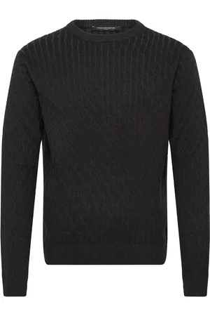 French Connection 2 T Cable Jumper Tops Knitwear Round Necks Black
