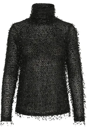 My Essential Wardrobe Sinomw Rollneck Blouse Tops Blouses Long-sleeved Black