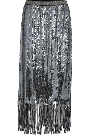 Mos Mosh Mmmiaz Sequin Skirt Skirts Knee-length & Midi Skirts Silver