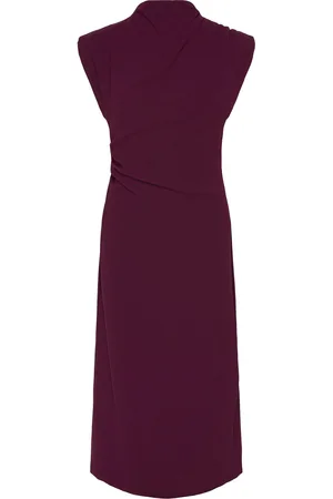 MANGO Gathered Turtleneck Dress Polvipituinen Mekko Burgundy