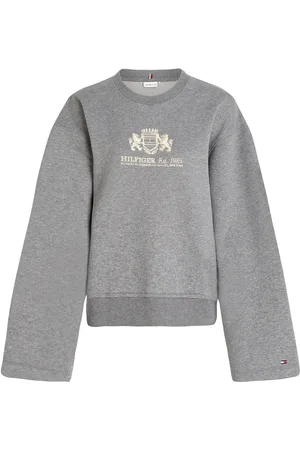 Tommy Hilfiger Reg Varsity C-Nk Wide Slv Tops Sweat-shirts & Hoodies Sweat-shirts Grey
