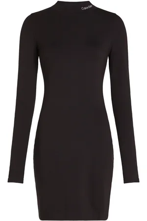 Calvin Klein Logo Elastic Milano Dress Lyhyt Mekko Black