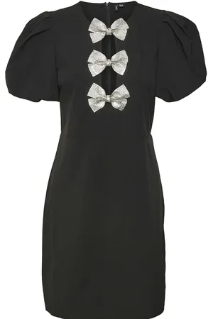 VERO MODA Vmellison 2/4 Short Dress Jrs Ga Prm Lyhyt Mekko Black