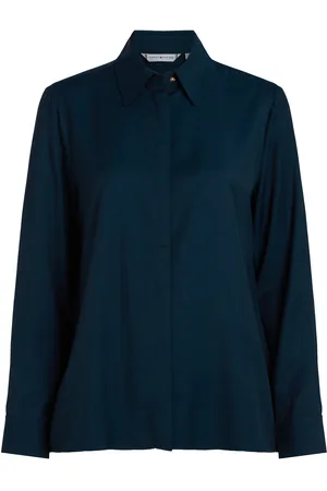 Tommy Hilfiger Soft Viscose Regular Ls Shirt Tops Shirts Long-sleeved Navy