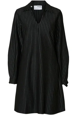 SELECTED Slfpennie Ls Short Dress Lyhyt Mekko Black