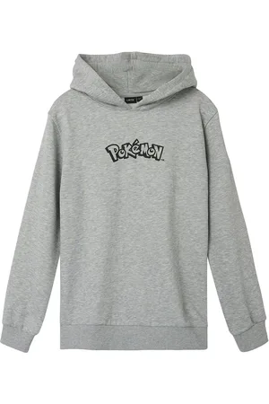 LMTD Nlmsalum Pokemon Sweat Wh Bru Sky Tops Sweat-shirts & Hoodies Hoodies Grey