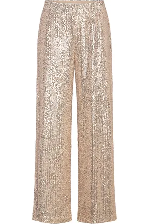INWEAR Barbaraiw Pant Bottoms Trousers Wide Leg Gold
