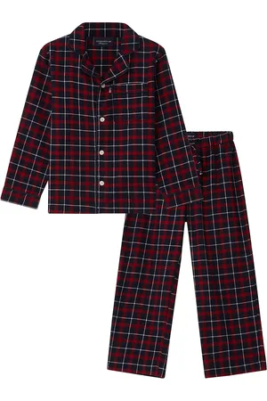 Lexington Hayden Organic Cotton Checked Flannel Pajama Set Pyjama Red