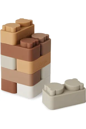 Nuuroo Pile Silic Building Bricks - 10 Pcs. Toys Building Sets & Blocks Building Blocks Brown