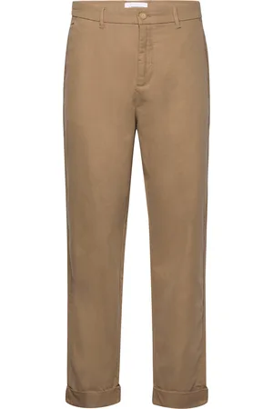 Lindbergh Wide Fit Twill Pants Bottoms Trousers Chinos Brown