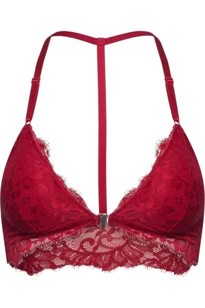 Hunkemöller Charlotta Triangle Bralette Lingerie Bras & Tops Soft Bras Bralette Red
