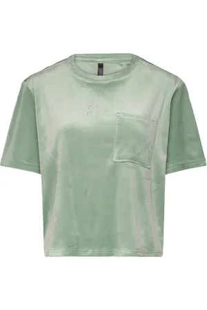 Hunkemöller Top Ss Velours Pocket Tops T-shirts & Tops Short-sleeved Green