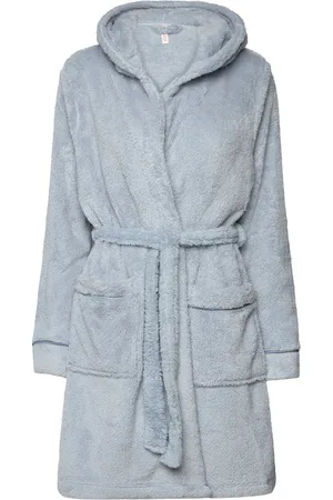 Hunkemöller Fleece Bathrobe Short Aamutakki Blue