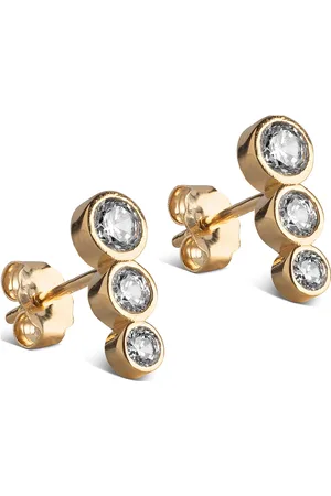 Enamel Trinity Cz Studs Accessories Jewellery Earrings Studs Gold