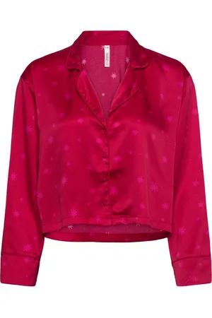 Hunkemöller Satin Long-Sleeved Jacket Toppi Red
