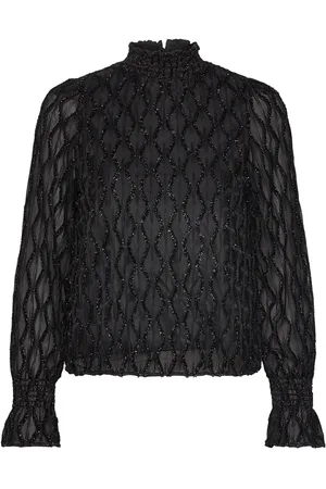 VERO MODA Vmnolita Ls High Neck Top Vma Tops Blouses Long-sleeved Black