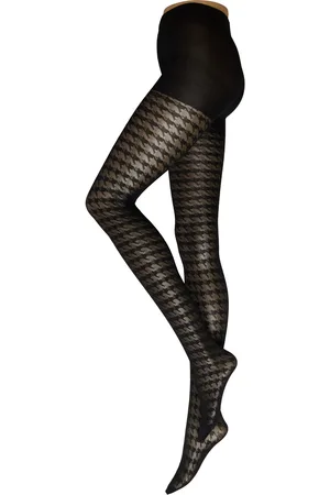 Lindex Tights 40 Den Houndstooth Lingerie Pantyhose Black
