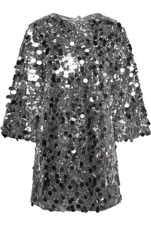 BUBBLEROOM Zandrea Sequin Bow Dress Dresses Evening Dresses Silver