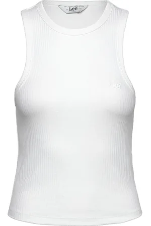 Lee Ribbed Tank Tops T-shirts & Tops Sleeveless White