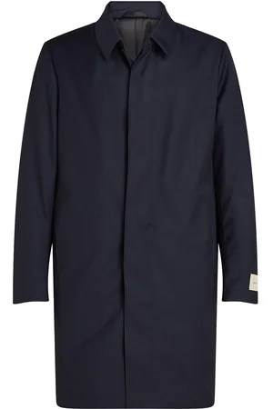 Calvin Klein Travel Twill Tech Wool Carcoat Ohut Pitkä Takki Navy