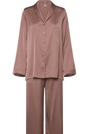 Lindex Pyjama Long Sleeve Satin Pyjama Brown