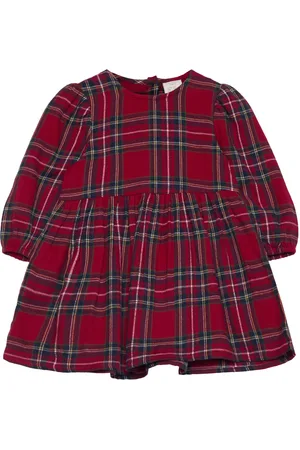 Lindex Set Woven Dress W Headband Che Dresses & Skirts Dresses Baby Dresses Long-sleeved Baby Dresses Red