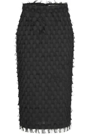 DAY Birger et Mikkelsen Gabrielle - Abstract Fringes Skirts Knee-length & Midi Skirts Black