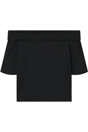 LMTD Nlfrova 2/4 Off Shoulder Short Top Tops T-shirts Short-sleeved Black
