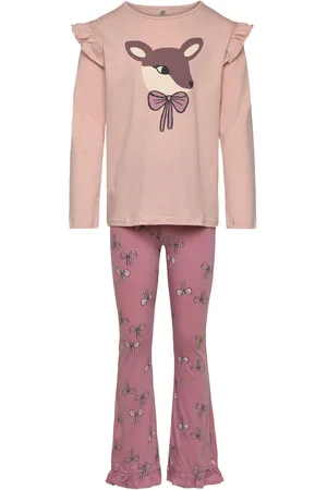 Lindex Pyjama Reindeer Bow Pyjamasetti Pyjama Pink