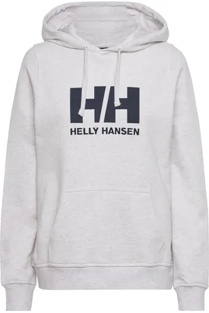Helly Hansen W Hh Logo Hoodie Tops Sweat-shirts & Hoodies Hoodies Grey