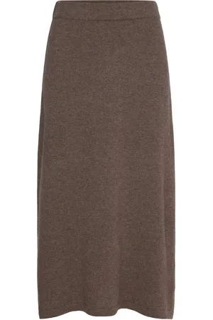 Davida Cashmere A-Line Skirt Polvipituinen Hame Brown